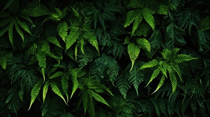 Fototapeta na wymiar Tropical leaves background. Green Fern leaves pattern. Tropical leaves texture, Generative AI