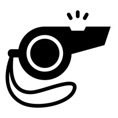 Referee Whistle solid glyph icon