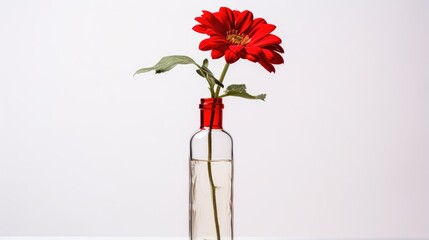 red flower in vase