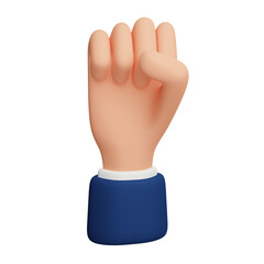 Clenched hand 3d illustration