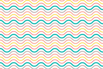 Colorful horizontal wavy lines background texture. Wave line seamless pattern.