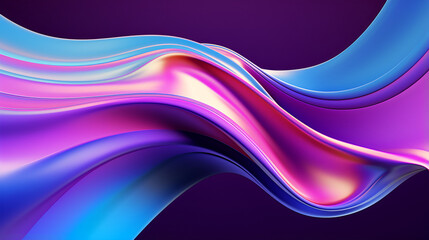 Holographic Neon Fluid Waves, Ai generated