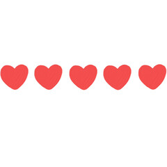 red hearts on white background