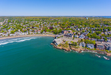 Lincoln House Point and luxurious coastal mansions aerial view between Fishermans Beach and...