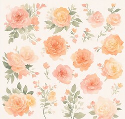 Obraz na płótnie Canvas Romantic roses watercolor