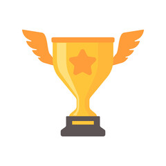 The golden trophy of success. Awards for winners of sports games