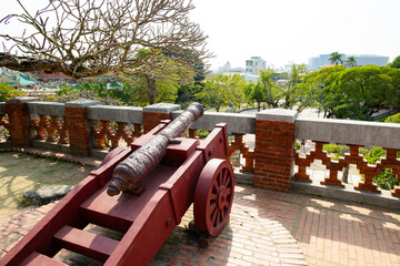 Cannon in Anping Old Fort in Tainan of Taiwan