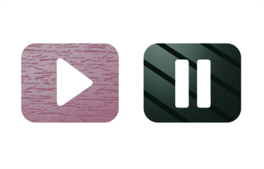 Signage icon symbol red and black Pause and play