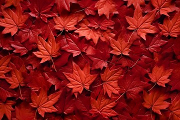 Naklejka na ściany i meble Wine red autumn leaves texture, fall nature background, 