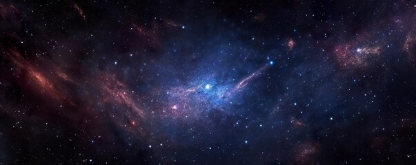 a photo of very dark starry night space taken from James Webb Space Telescope, night sky, dark black and dark blue tone, nebula, AI Generative - obrazy, fototapety, plakaty