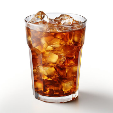 Mockup,a cup ice tea on a clean white. AI generated Images
