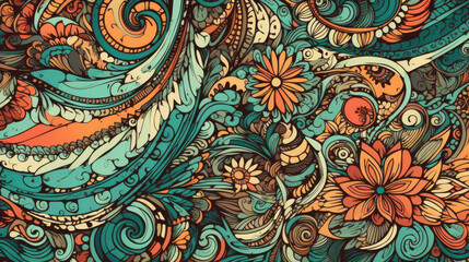 Tracery seamless calming pattern Mehndi design Ethnic doodle texture