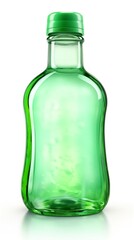 Jelly green, 3D rendering, solid color bottle. AI Generative