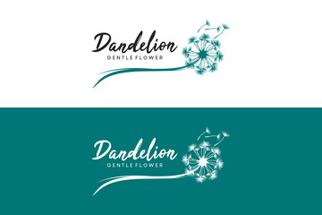 Modern creative abstract dandelion flower logo design template