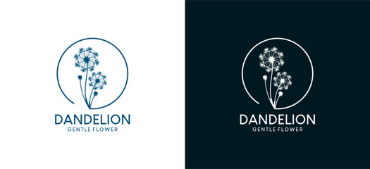 Modern creative abstract dandelion flower logo design