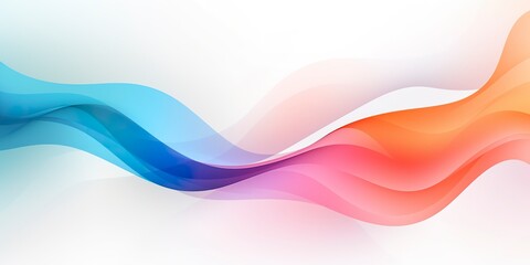 Colorful abstract wave lines flowing horizontally on a white background, ideal for technology, music, science and the digital world. AI Generative