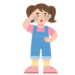 Illustration of thirsty girl