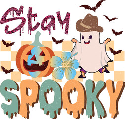  Retro Halloween Sublimation Design