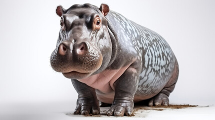 hippo on white background