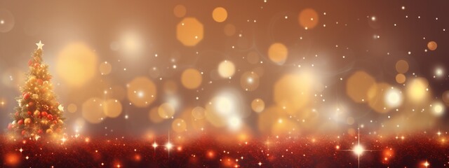 Creative chrsitmas celebrate backgroundof snow bokeh pine tree forest glitter shiny light  christmas tree with a bright shining snow flake background,ai generate