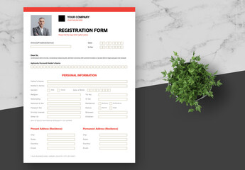 Black Red Registration Form