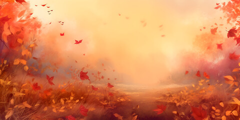 Autumn leaves for banner background 