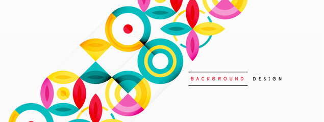Obraz premium Colorful circles abstract background. Hi-tech design for wallpaper, banner, background, landing page, wall art, invitation, prints, posters