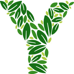 Forest Leaf Letter Y