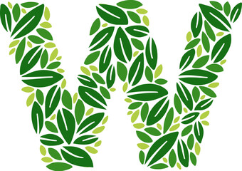 Forest Leaf Letter W