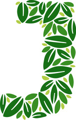 Forest Leaf Letter J