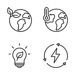 Editable Set Icon of Green Energy and Good Environnment , Vector illustration isolated on white background. using for Presentation, website or mobile app