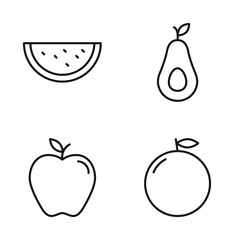 Editable Set Icon of Fruit, Watermelon, Apple, Orange and advocate , Vector illustration isolated on white background. using for Presentation, website or mobile app