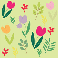 set of hand drawn vector flower collection. illustration for sticker, label, tag, gift wrapping paper