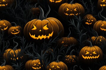 Pattern with pumpkins. Halloween concept. Background with selective focus and copy space