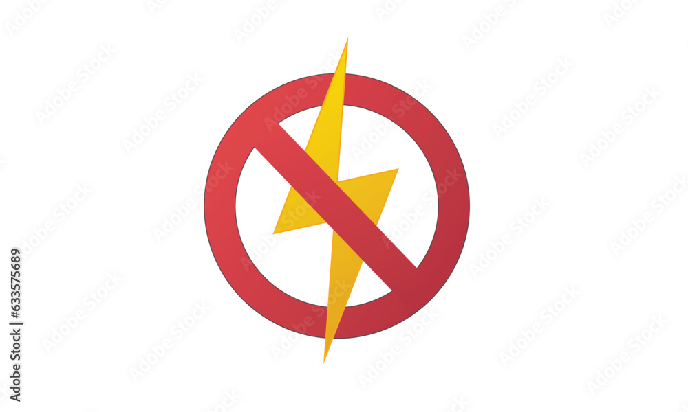 Poster electrical hazard sign with lightning or thunder icon. high voltage sign. caution warning and danger