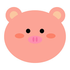 cute piggy illustration for sticker, label, tag, gift wrapping paper