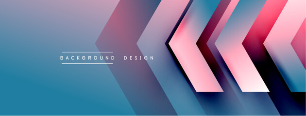 Energetic geometric background featuring an array of dynamic arrows in harmonious motion, evoking sense of speed, agility and purposeful flow