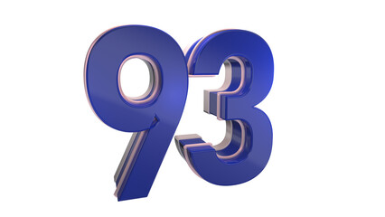 Obraz premium Creative blue 3d number 93