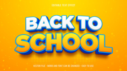 Back to school theme editable text style effect