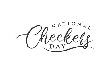 lettering National Checkers Day black color