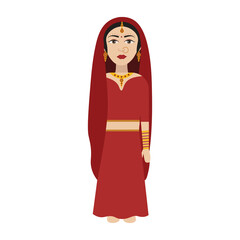 Digital png illustration of woman wearing traditional clothes on transparent background