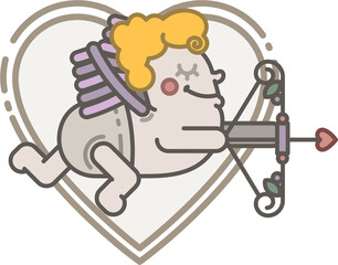 Digital png illustration of cupid with heart on transparent background