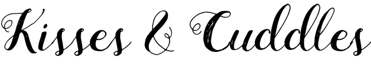 Digital png illustration of kisses and cuddles text on transparent background