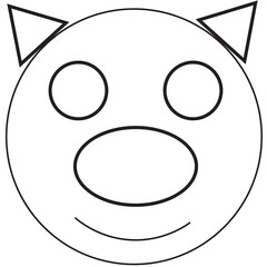 Digital png illustration of pig face symbol on transparent background