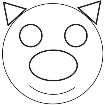 Digital png illustration of pig face symbol on transparent background