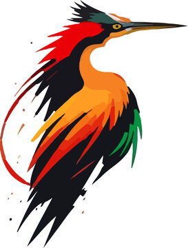 Garza de colores estilo pintura 