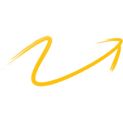 Digital png illustration of yellow arrow on transparent background