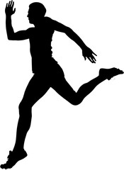 Digital png silhouette image of man running on transparent background