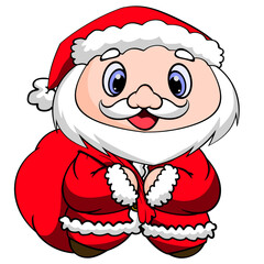 santa claus cartoon and bag