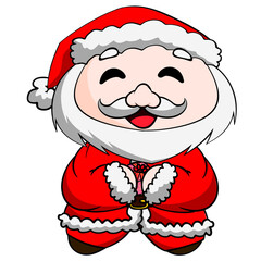 Santa Claus smiling and gift drawing